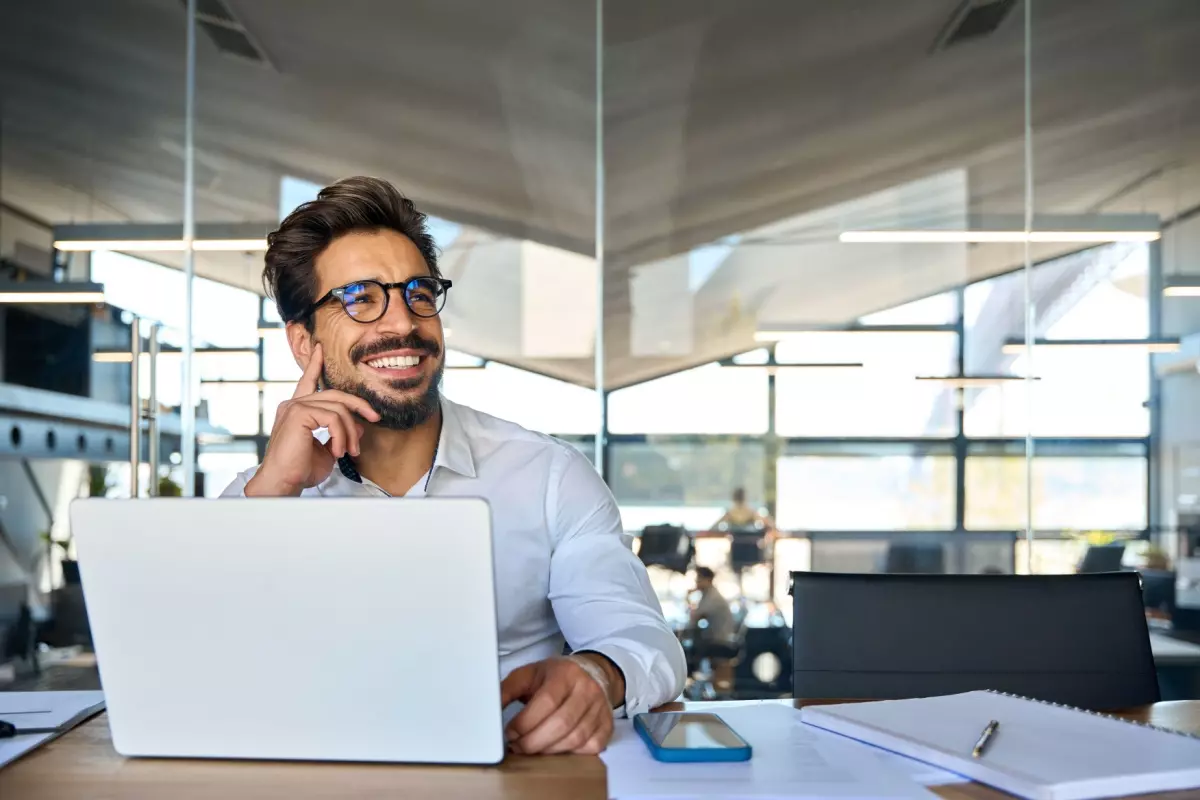 man using laptop