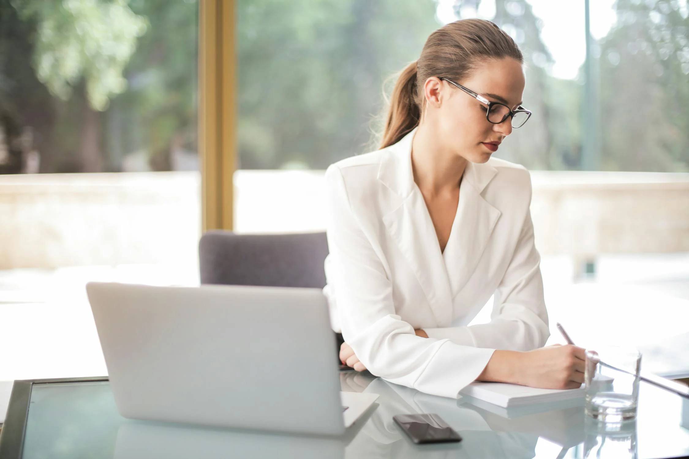 woman working in her office