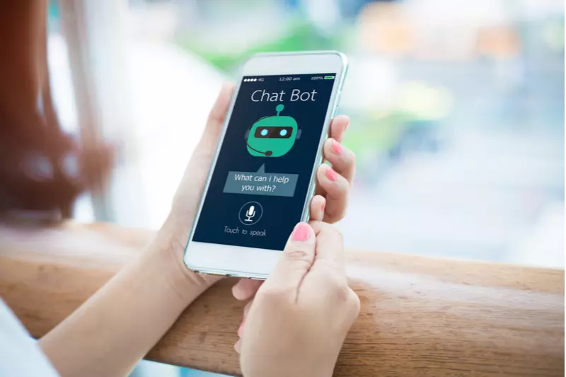 Green chatbot on the iPhone screen