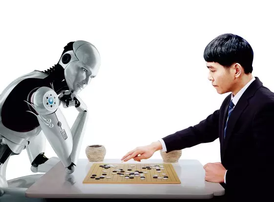 AI algorithm playing Go with a person